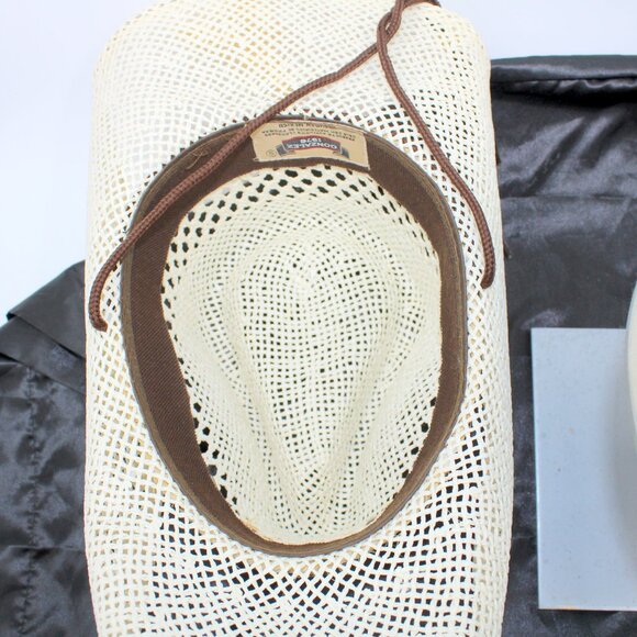 Gonzalez 1976 Cowboy Hat White Straw Sombrero Vaquero Mexicano - Picture 5 of 7
